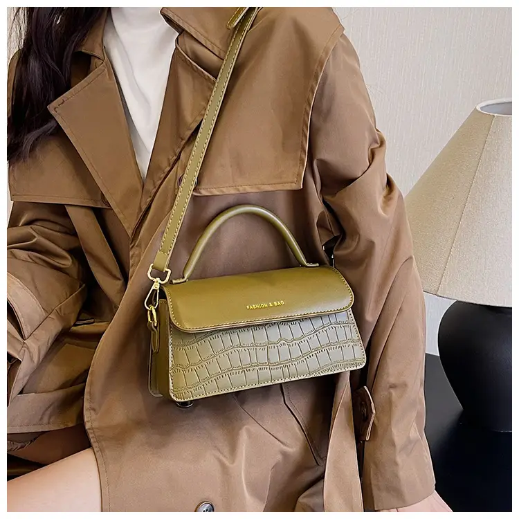 Black Croc Textured Shoulder Messenger Bag for Women — feature 30