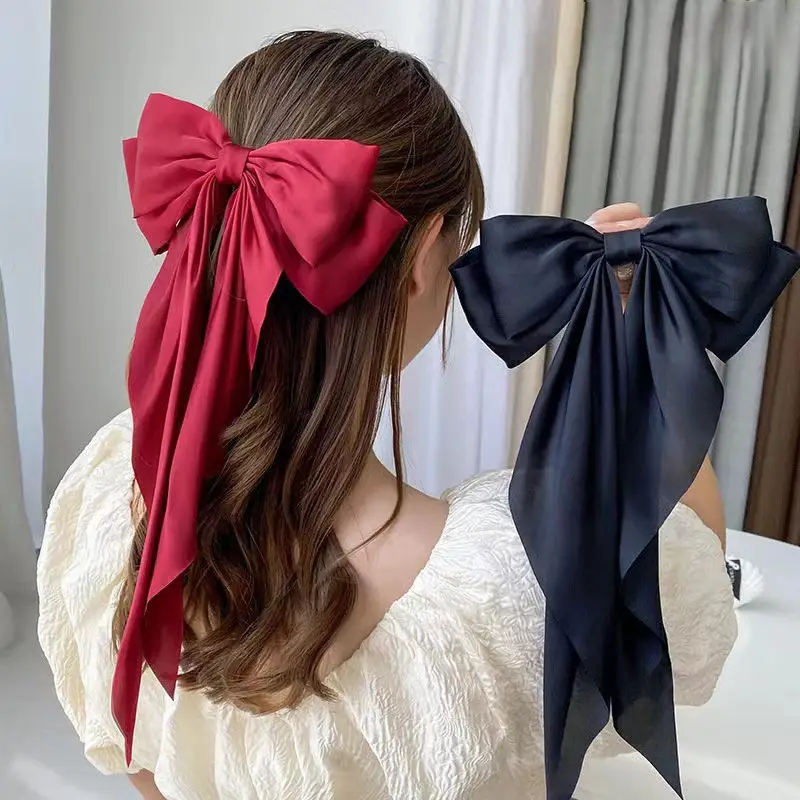 Satin Long Bow Hairpin for Women