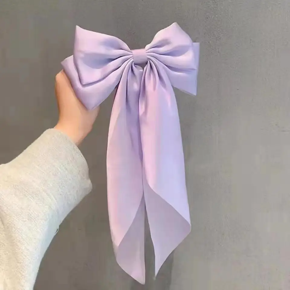 Satin Long Bow Hairpin for Women — feature 6