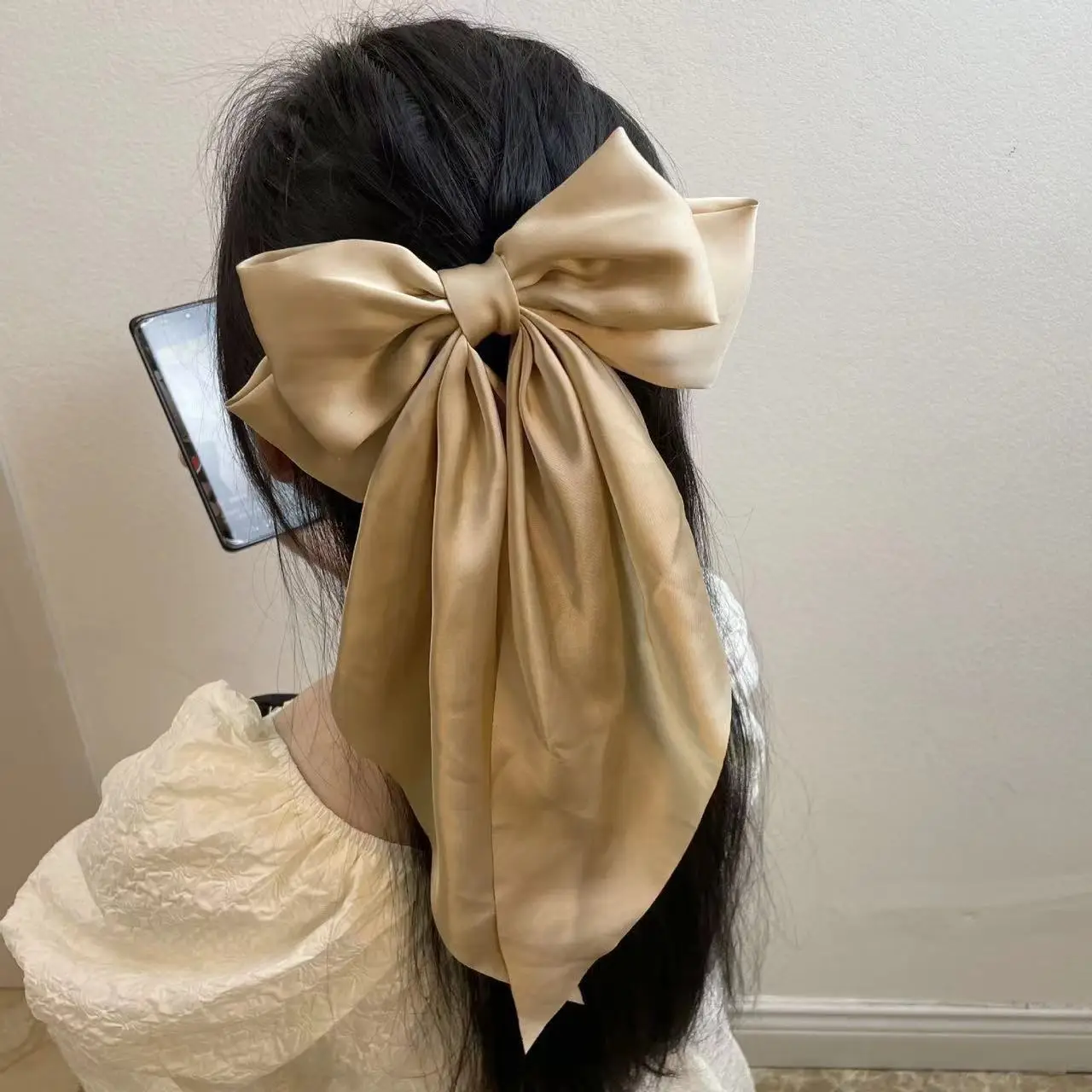 Satin Long Bow Hairpin for Women