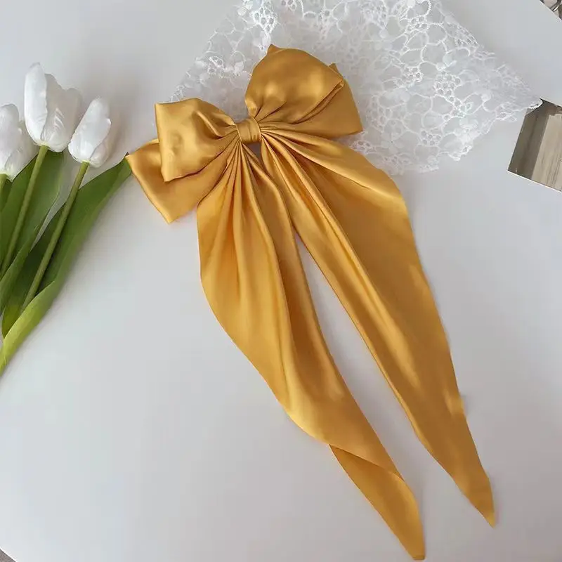 Satin Long Bow Hairpin for Women
