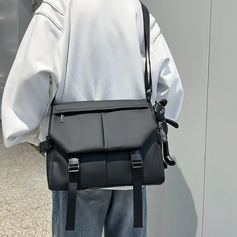 Black Satchel Crossbody Bag for Men Women