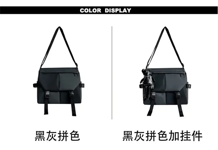 Black Satchel Crossbody Bag for Men Women — feature 11