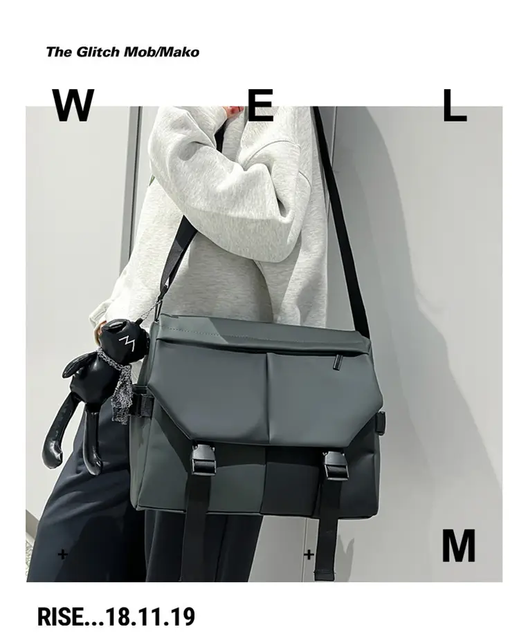 Black Satchel Crossbody Bag for Men Women — feature 14