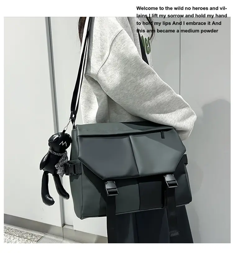 Black Satchel Crossbody Bag for Men Women — feature 15