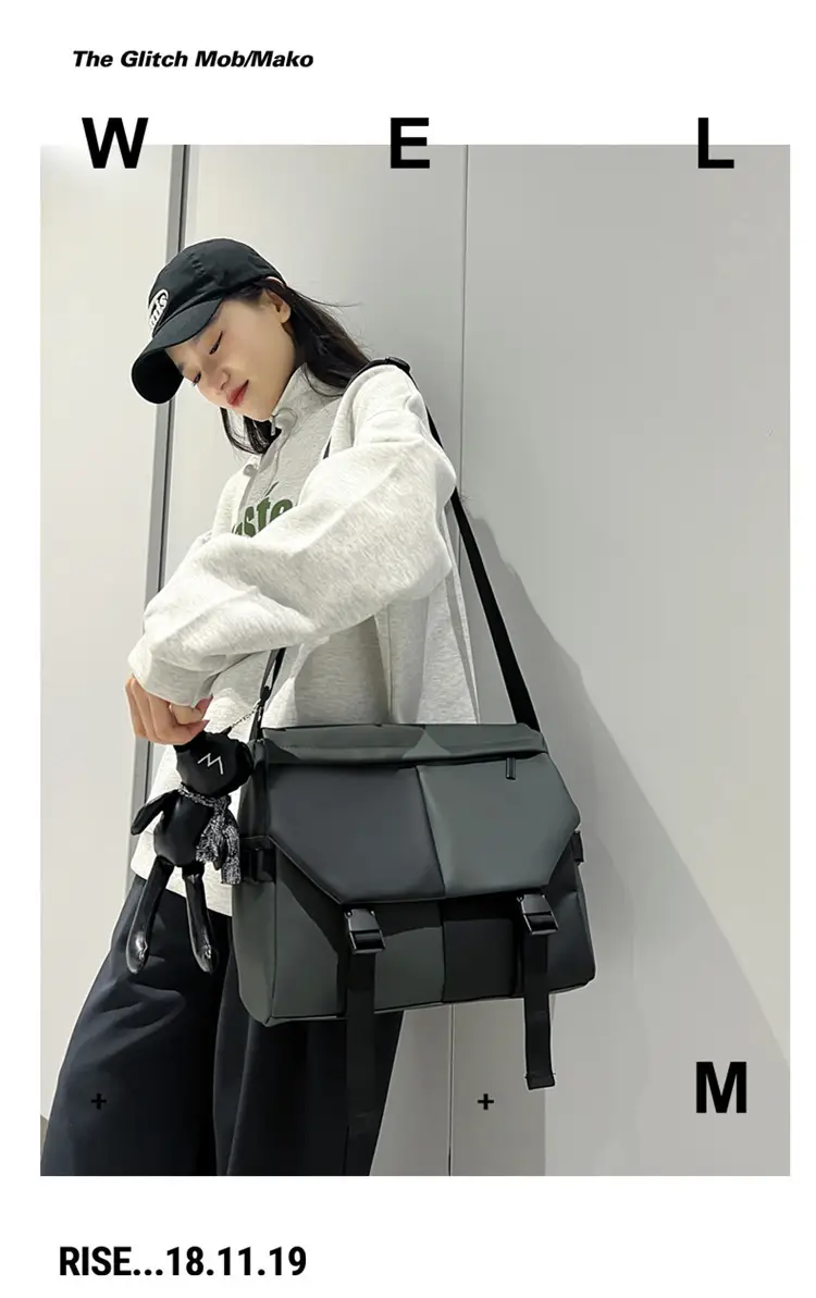 Black Satchel Crossbody Bag for Men Women — feature 19