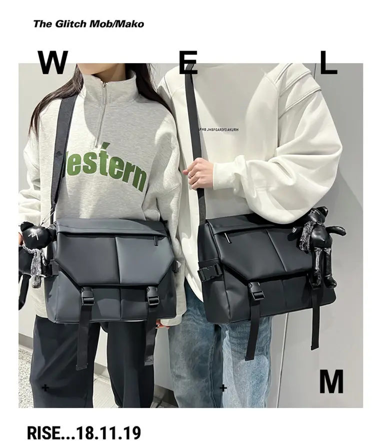 Black Satchel Crossbody Bag for Men Women — feature 25