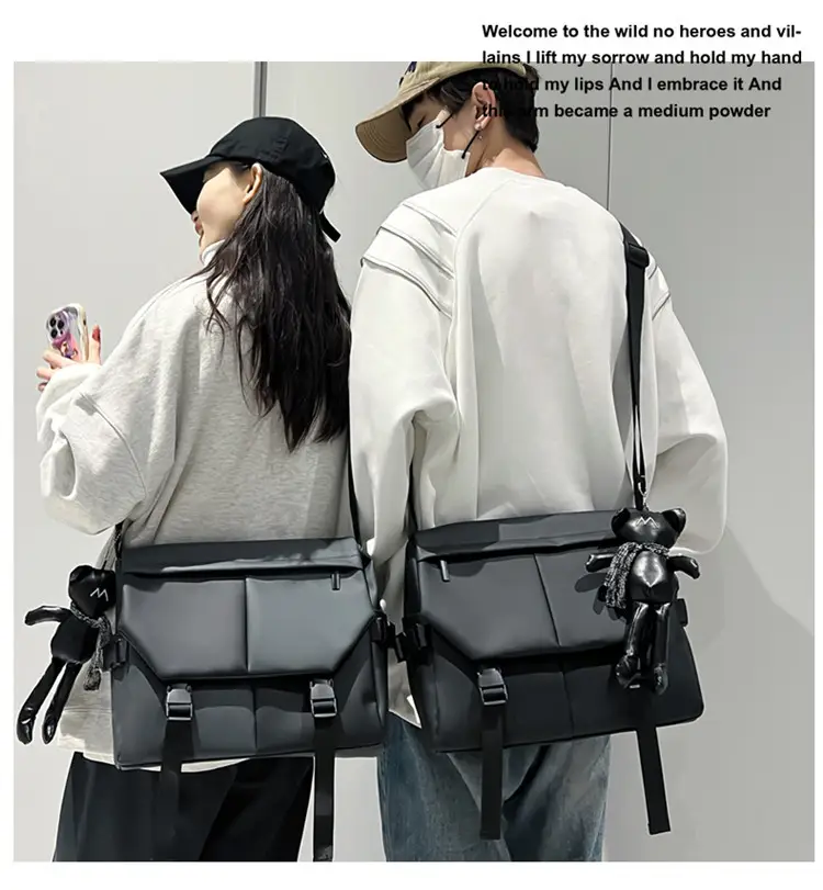 Black Satchel Crossbody Bag for Men Women — feature 26