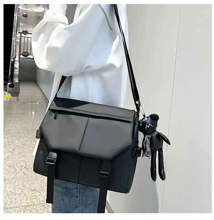 Black Satchel Crossbody Bag for Men Women — feature 27