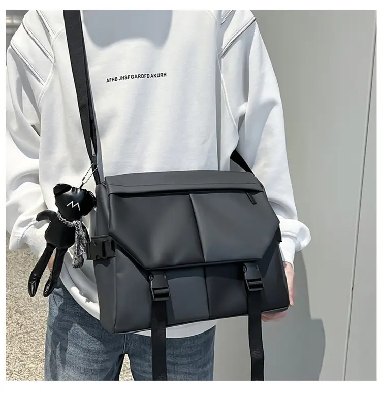 Black Satchel Crossbody Bag for Men Women — feature 32
