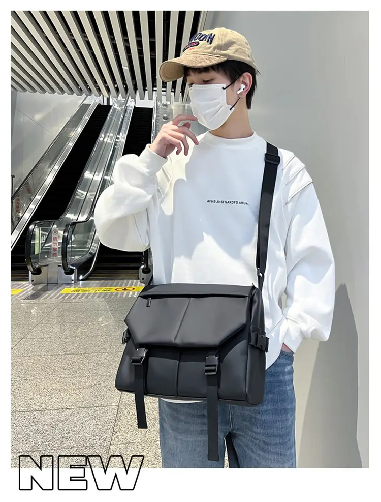 Black Satchel Crossbody Bag for Men Women — feature 33
