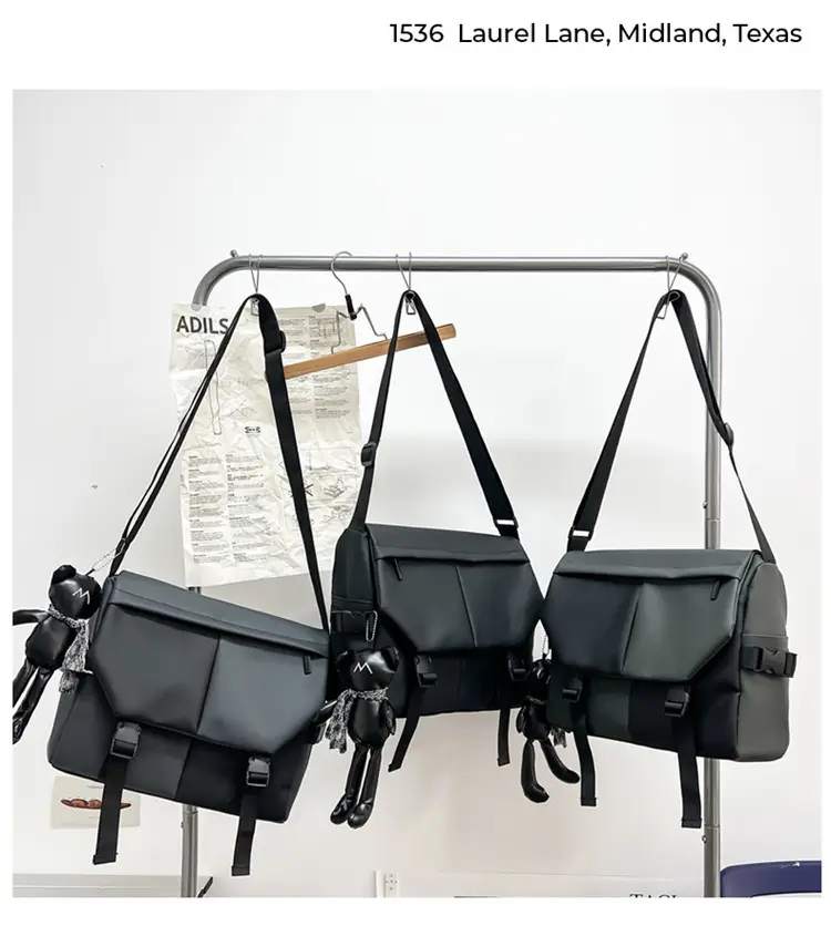 Black Satchel Crossbody Bag for Men Women — feature 36