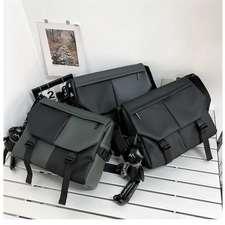Black Satchel Crossbody Bag for Men Women — feature 37