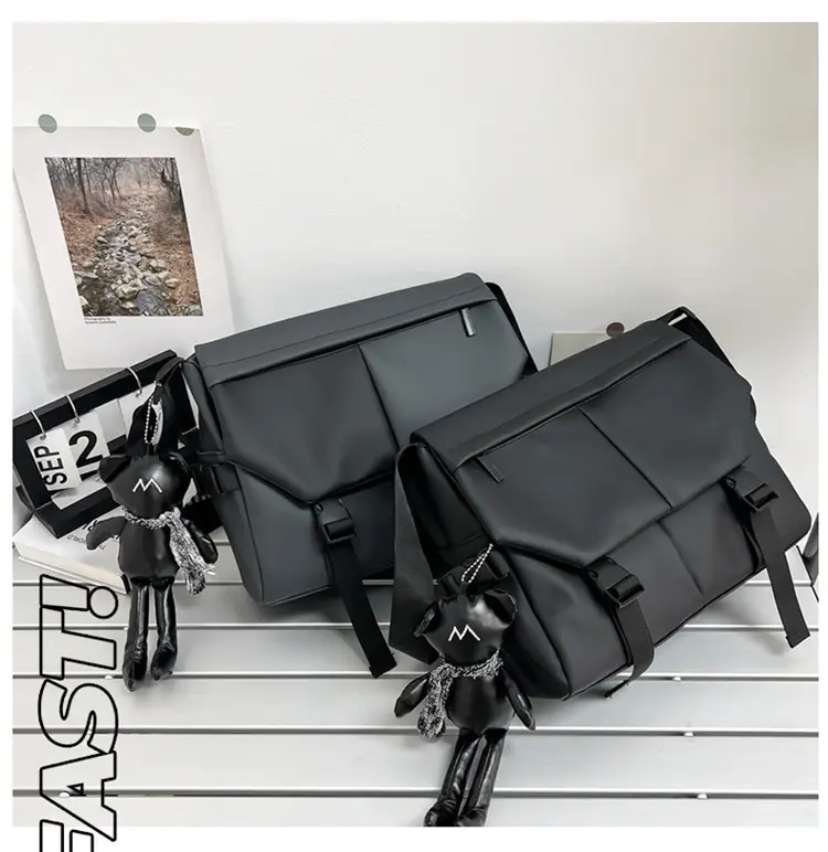Black Satchel Crossbody Bag for Men Women — feature 38