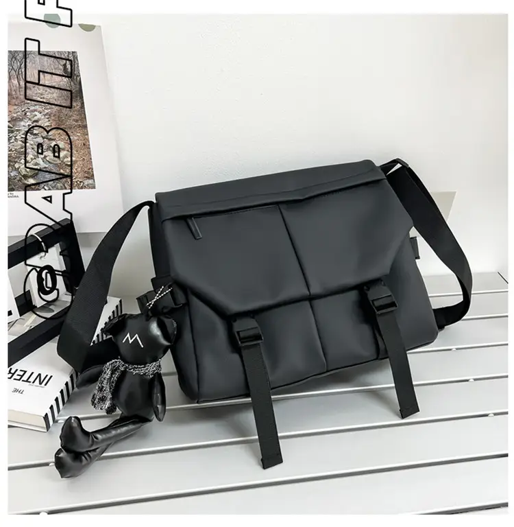 Black Satchel Crossbody Bag for Men Women — feature 43