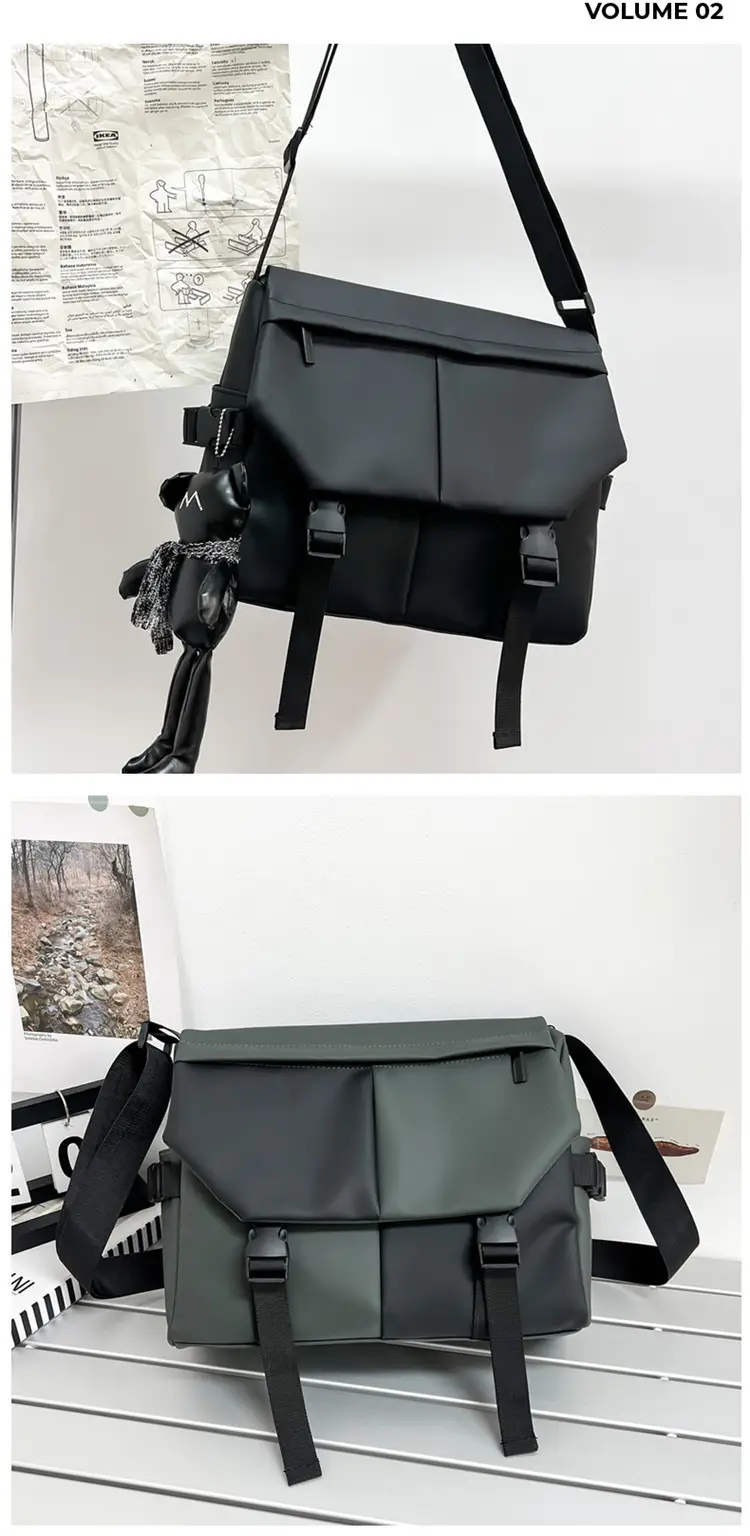 Black Satchel Crossbody Bag for Men Women — feature 44