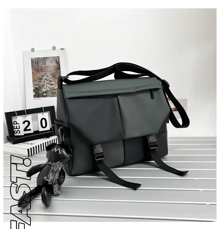 Black Satchel Crossbody Bag for Men Women — feature 46