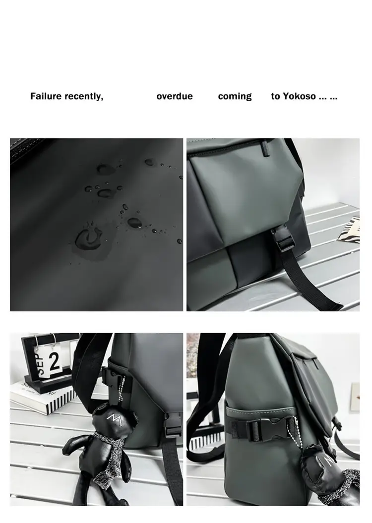 Black Satchel Crossbody Bag for Men Women — feature 49