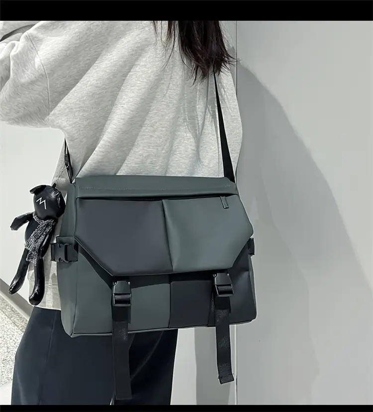 Black Satchel Crossbody Bag for Men Women — feature 8