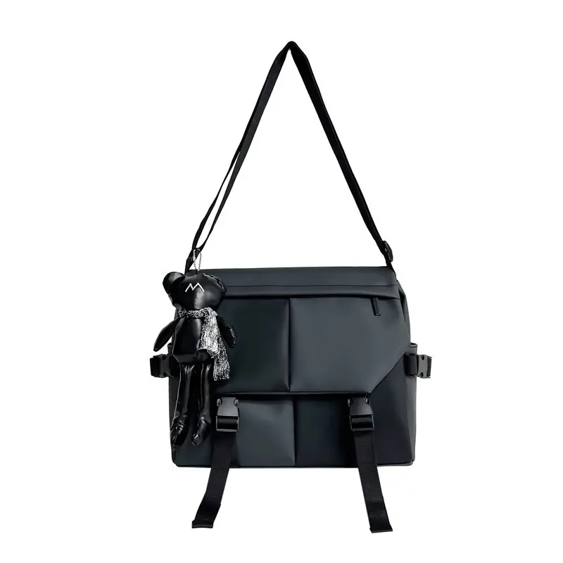 Black Satchel Crossbody Bag for Men Women
