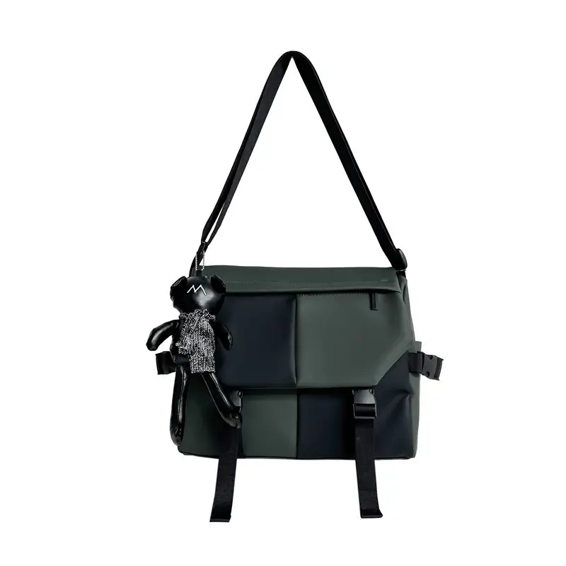 Black Satchel Crossbody Bag for Men Women