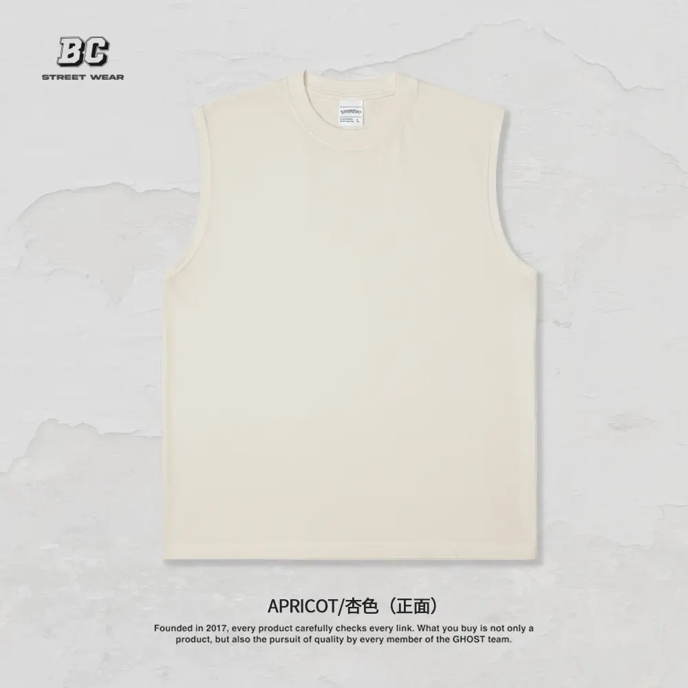 Vintage Cross-Border 260g Heavy Washed Black Sleeveless T-Shirt - Image 3