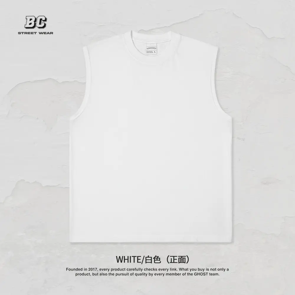 Vintage Cross-Border 260g Heavy Washed Black Sleeveless T-Shirt - Image 4