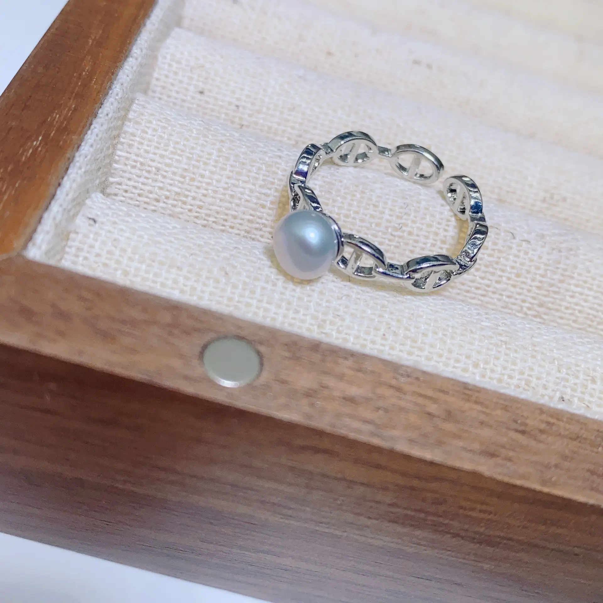 18K Gold Plated Pearl Ring Adjustable Female Niche Design — feature 12