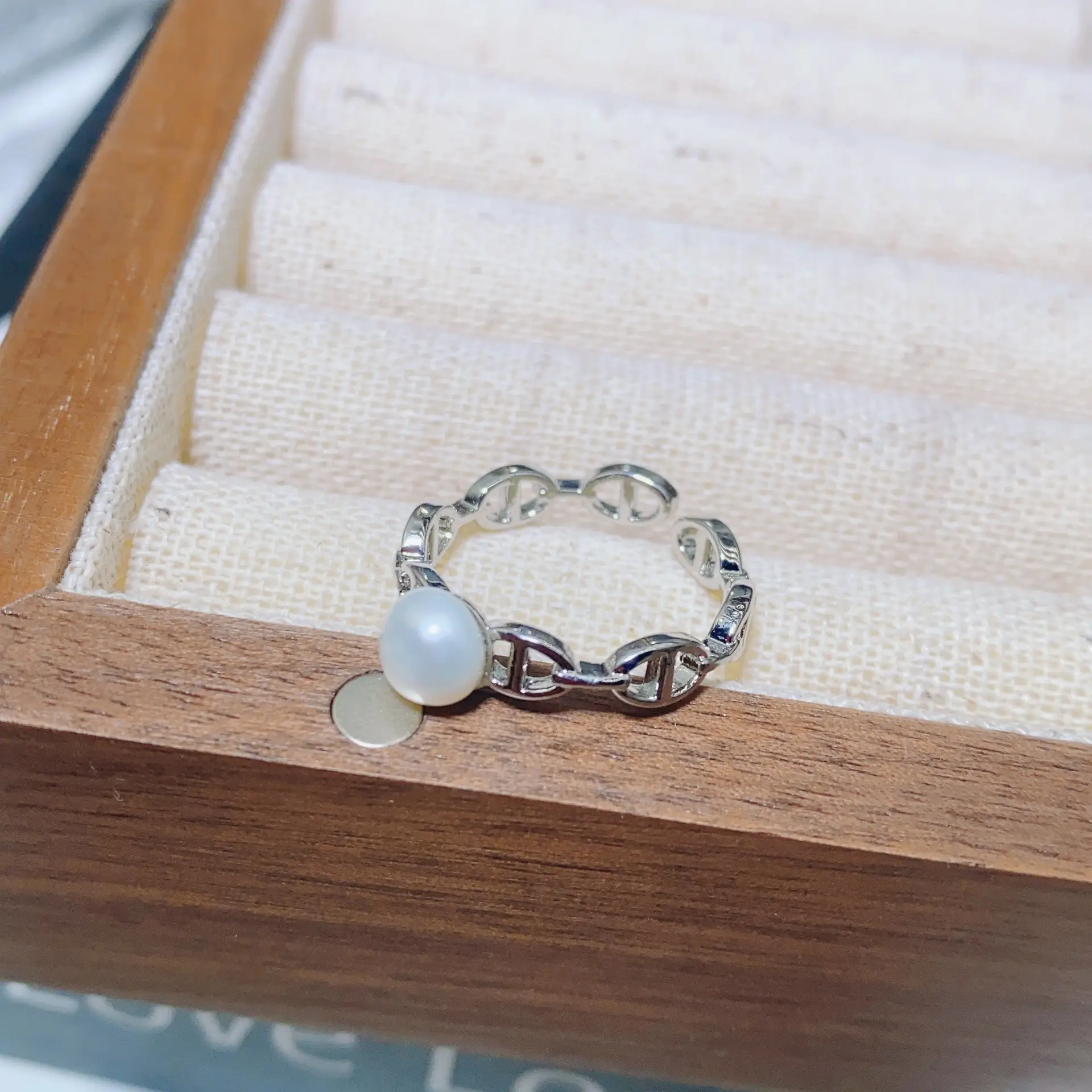 18K Gold Plated Pearl Ring Adjustable Female Niche Design — feature 8