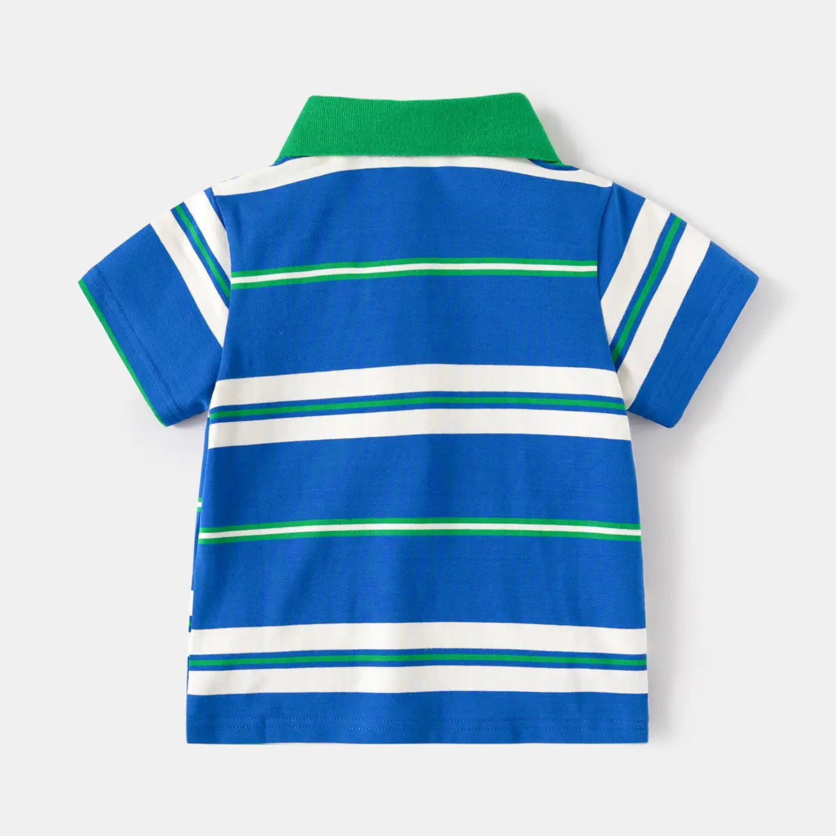 2026 Boys Striped Polo T-Shirt Set Brown Green - Image 4