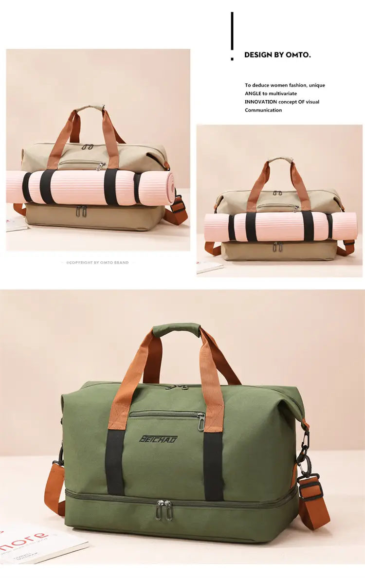 Crossbody Yoga Fitness Bag Large Capacity Dry Wet Separated — feature 17