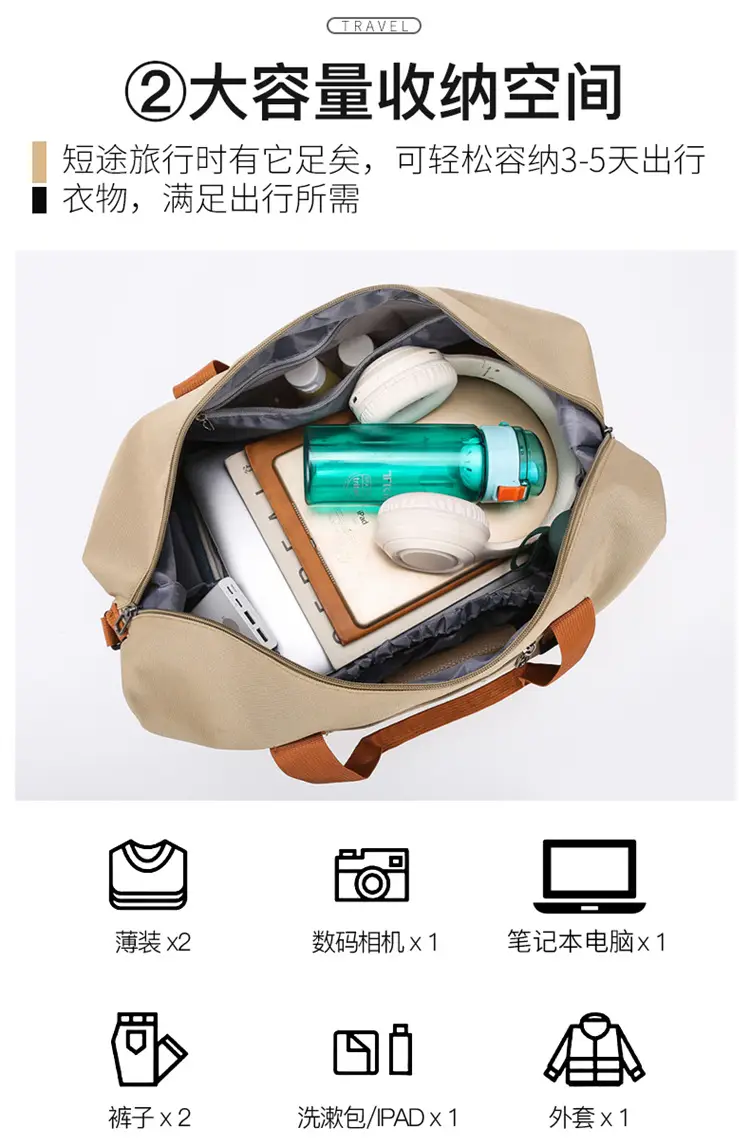 Crossbody Yoga Fitness Bag Large Capacity Dry Wet Separated — feature 9