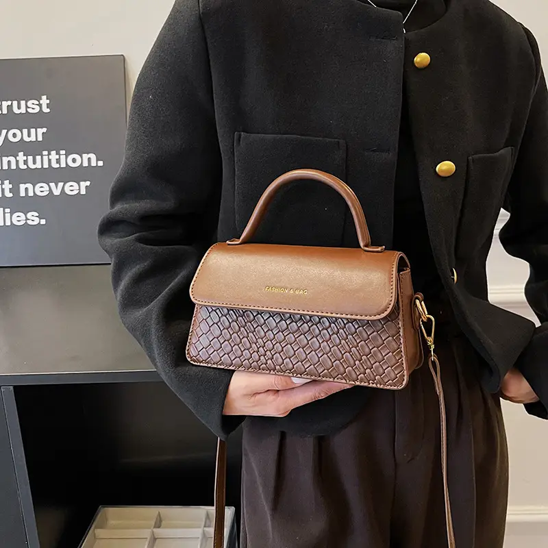 Brown Western Style Small Square Bag for Women - Image 5