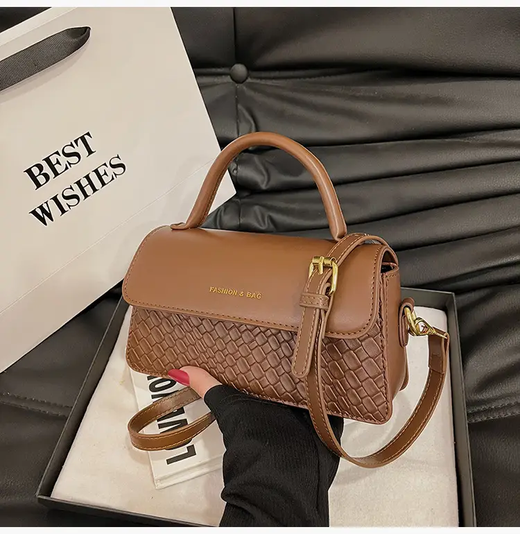 Brown Western Style Small Square Bag for Women — feature 22
