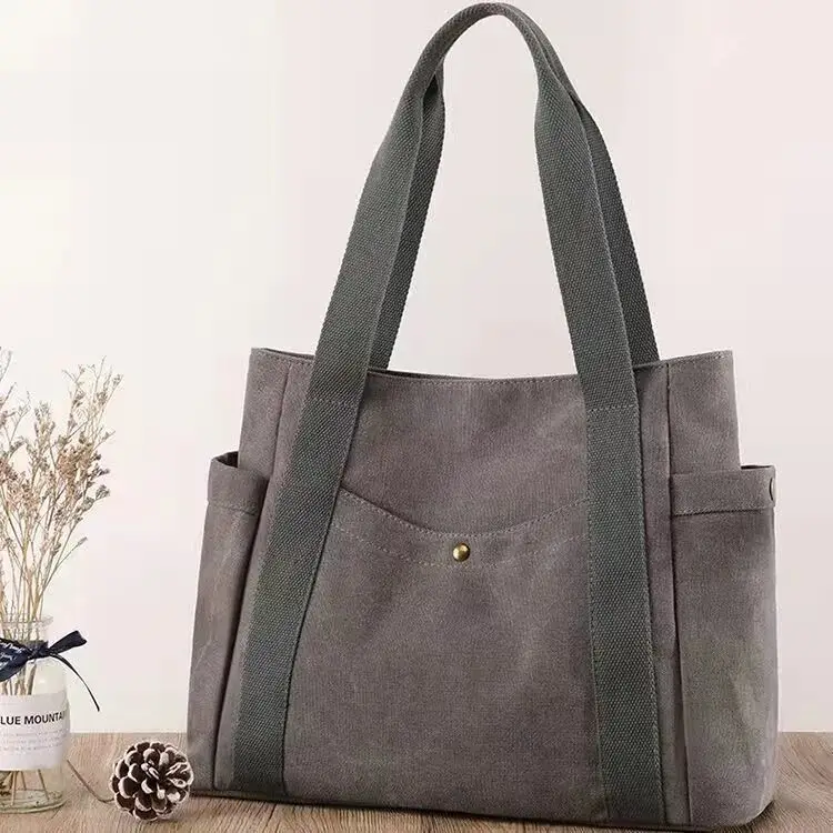 New Women's Canvas Shoulder Bag Large Capacity College Student - Image 2