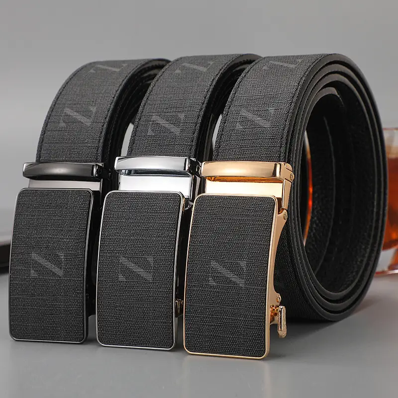 Men's Black Leather Belt with Gold Buckle 2024 - Image 7