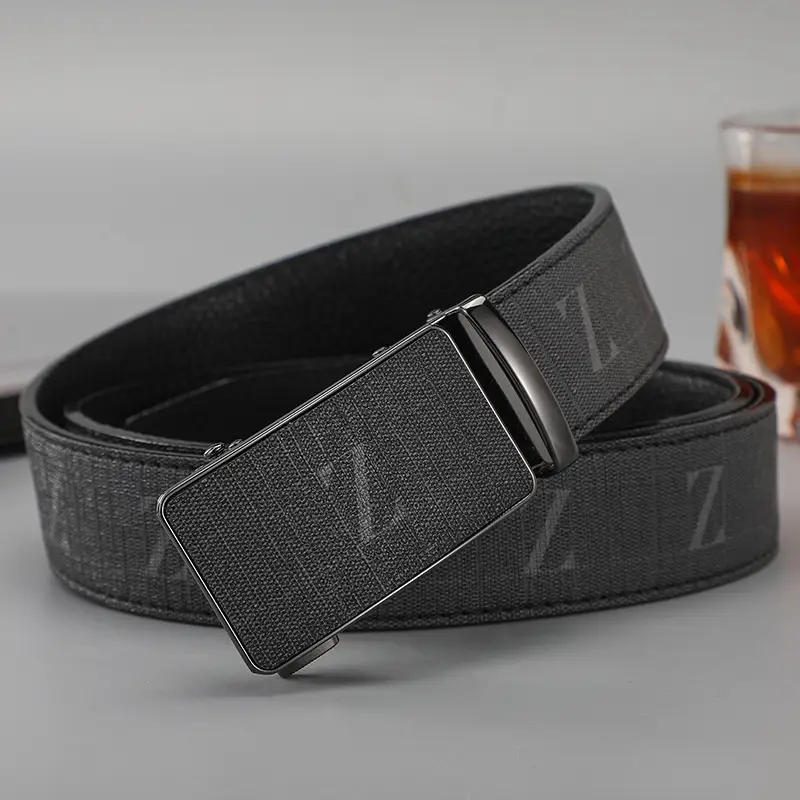 Men's Black Leather Belt with Gold Buckle 2024 - Image 9