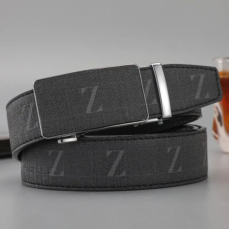 Men's Black Leather Belt with Gold Buckle 2024 - Image 10