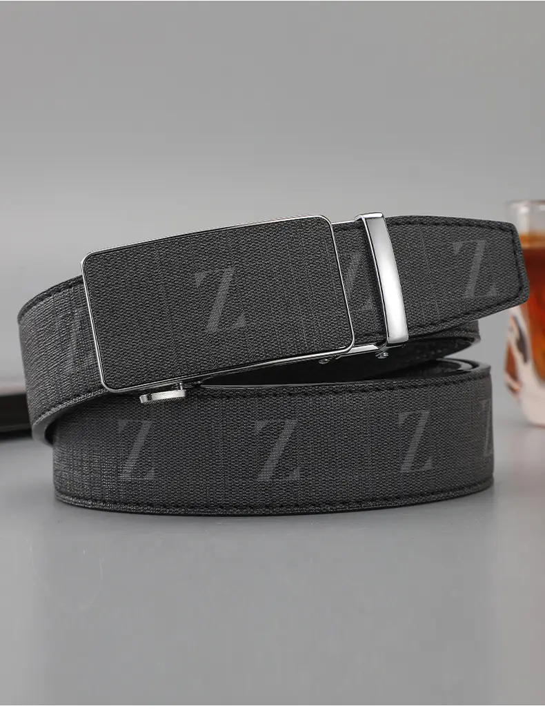 Men's Black Leather Belt with Gold Buckle 2024 — feature 13