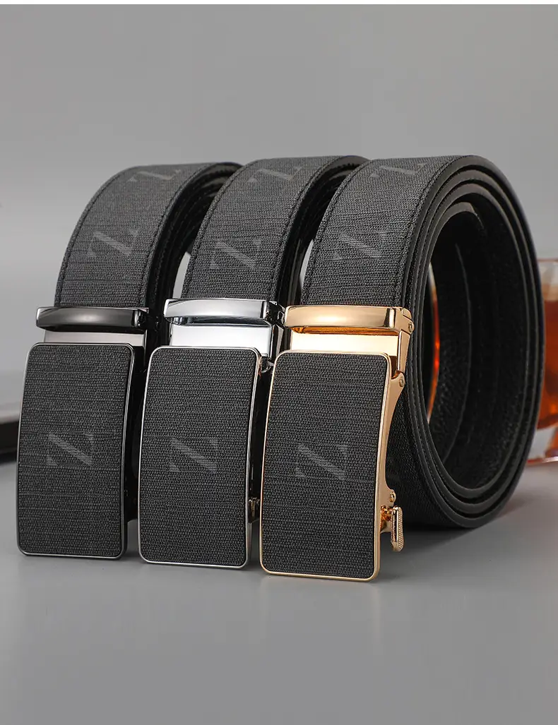 Men's Black Leather Belt with Gold Buckle 2024 — feature 14
