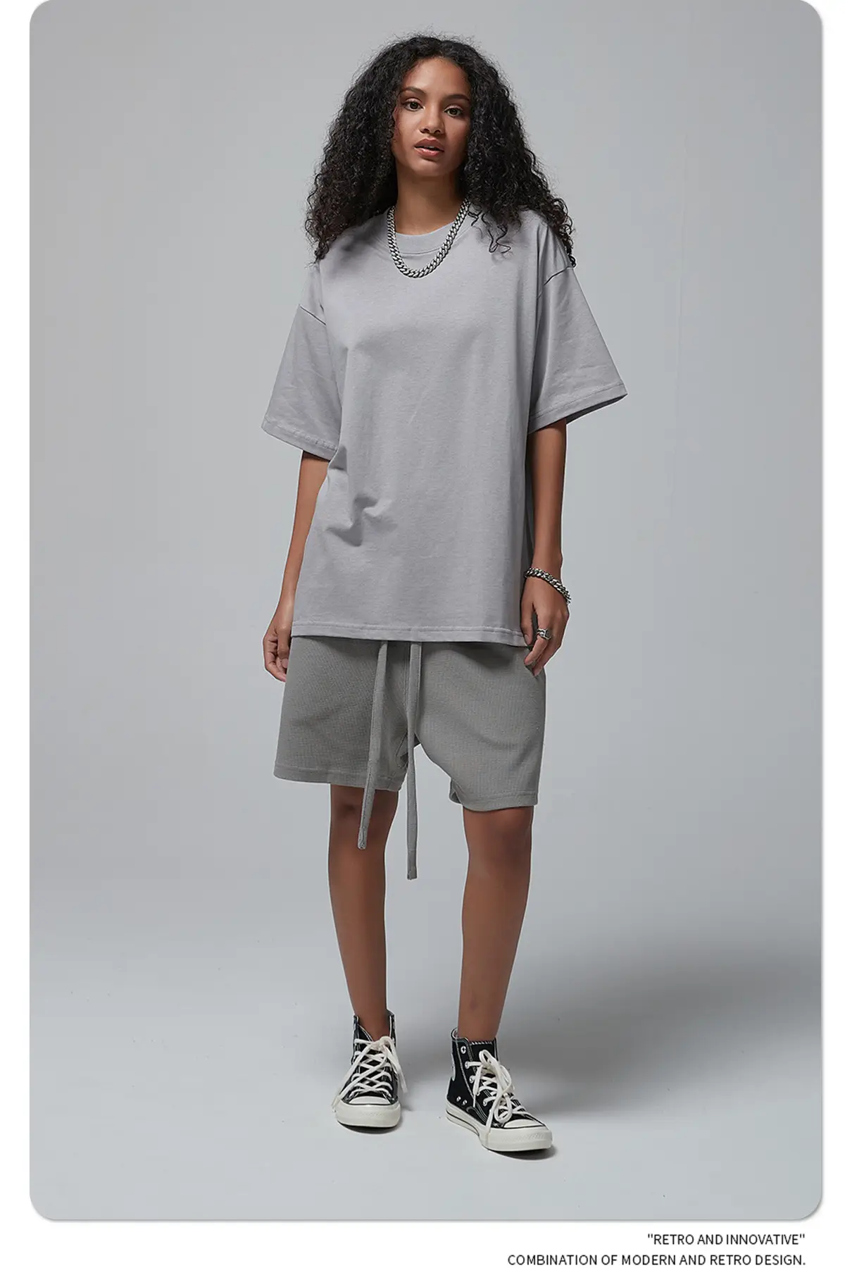 2025 Summer Loose Shoulder T-Shirt for Men Women Pure Cotton — feature 26