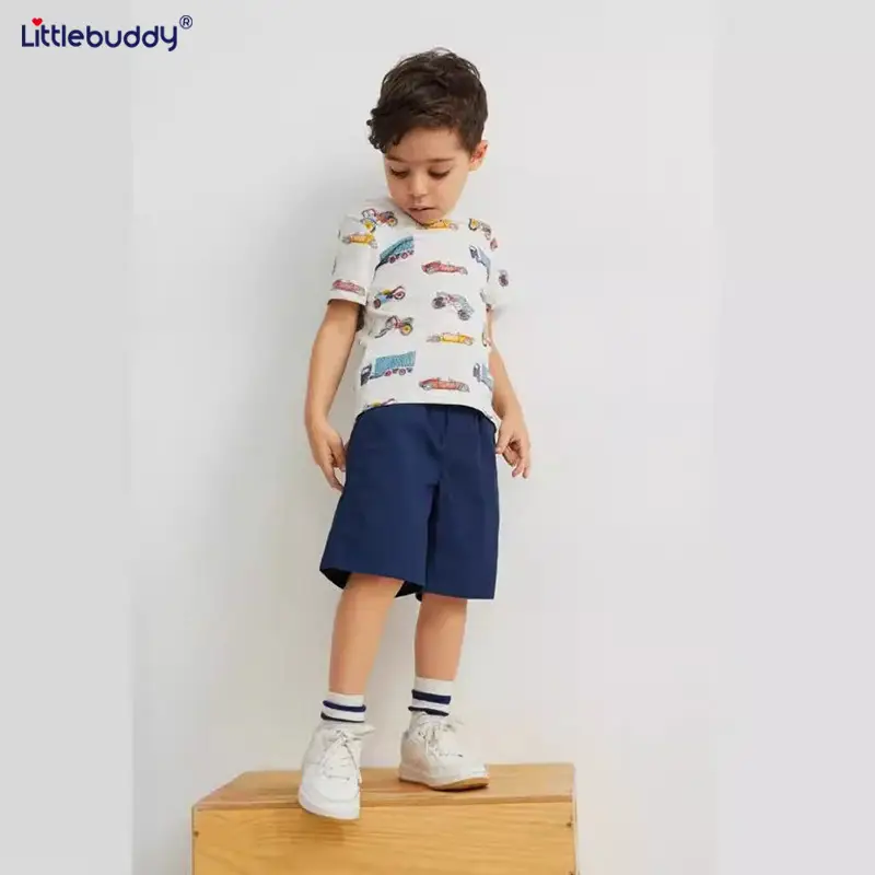 Littlebuddy Cartoon Car T-Shirt for Boys Summer Cotton - Image 4