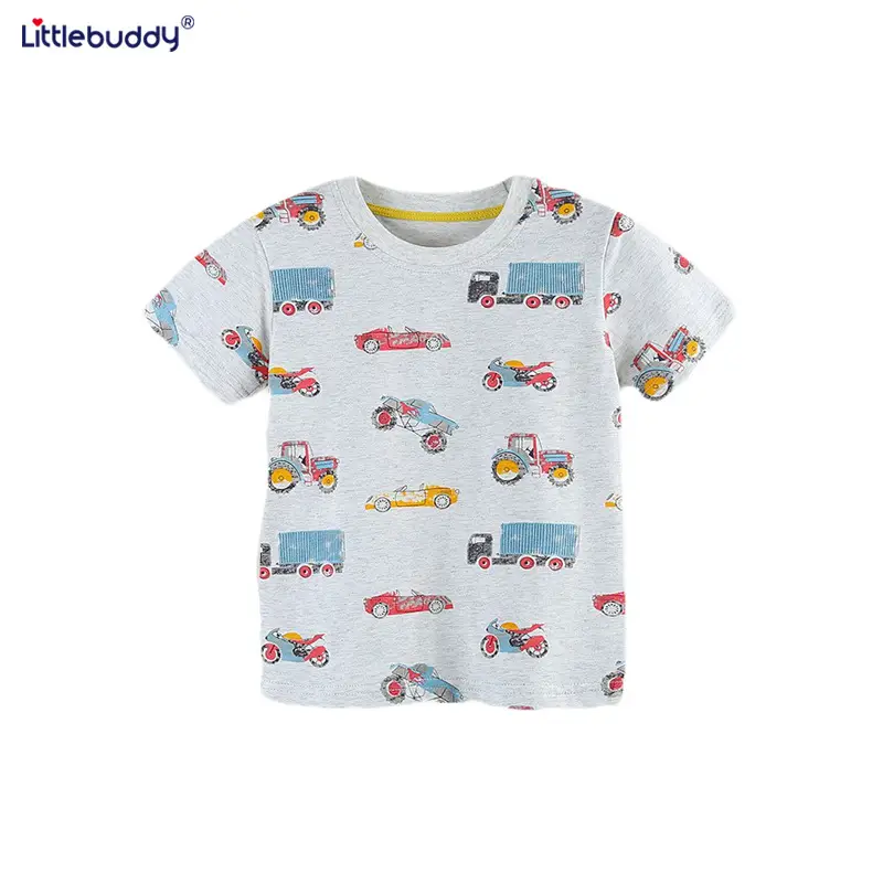 Littlebuddy Cartoon Car T-Shirt for Boys Summer Cotton - Image 5