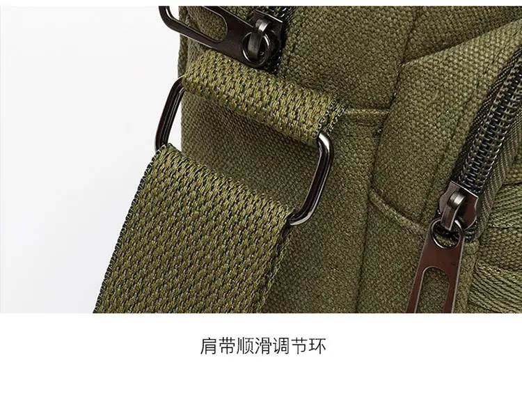 Men's Canvas Crossbody Bag Tan Multi-Layer Sports — feature 20
