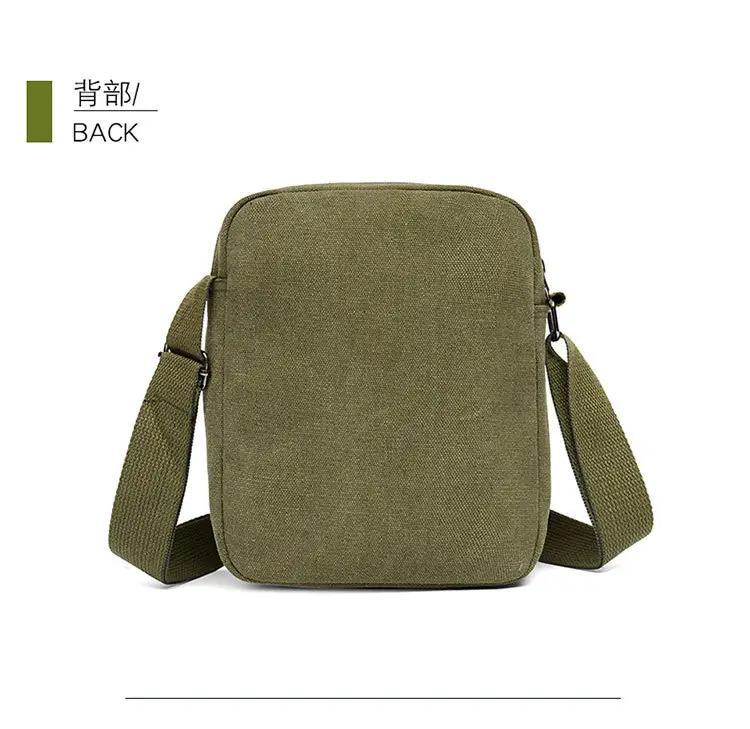Men's Canvas Crossbody Bag Tan Multi-Layer Sports — feature 23