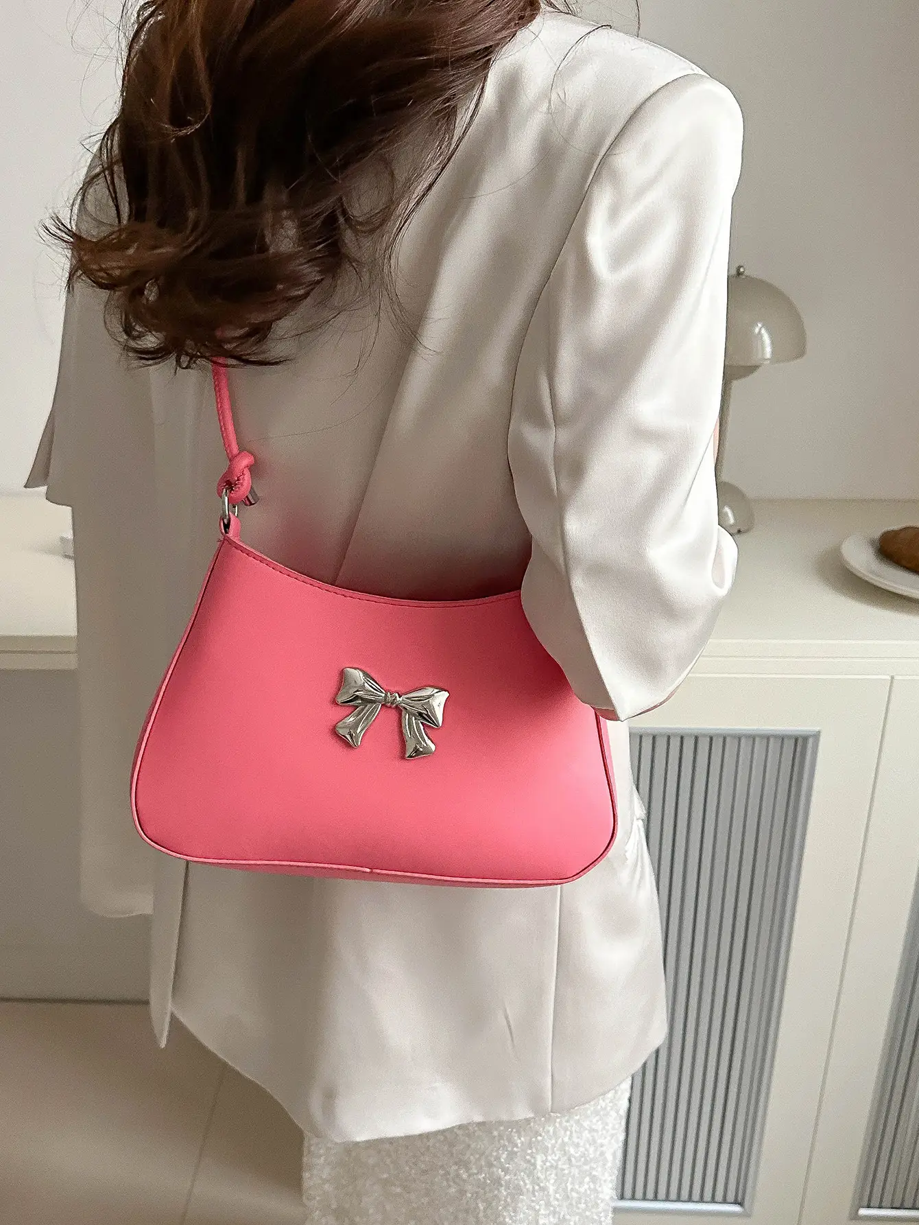 White Bow Shoulder Bag for Women 2024 - Image 2