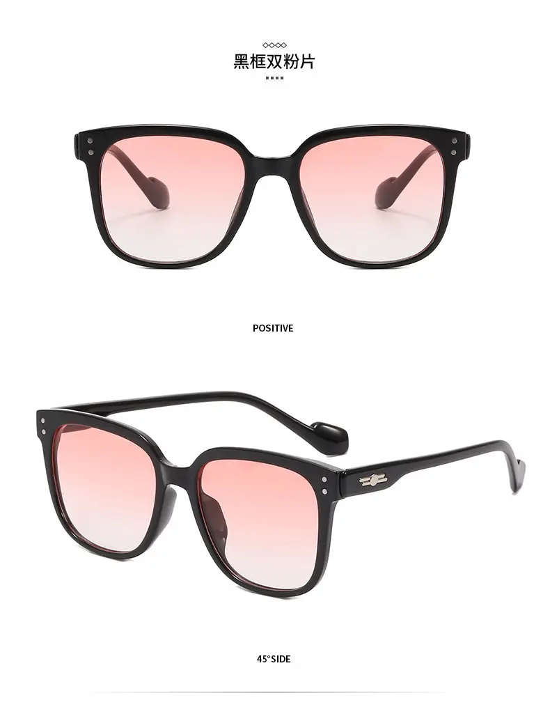 Women Sunscreen Blush Glasses Gradient Sunset Pink Square Frame — feature 5