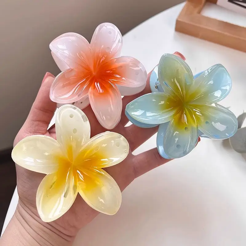 Orange Flower Hair Clips for Girls and Women