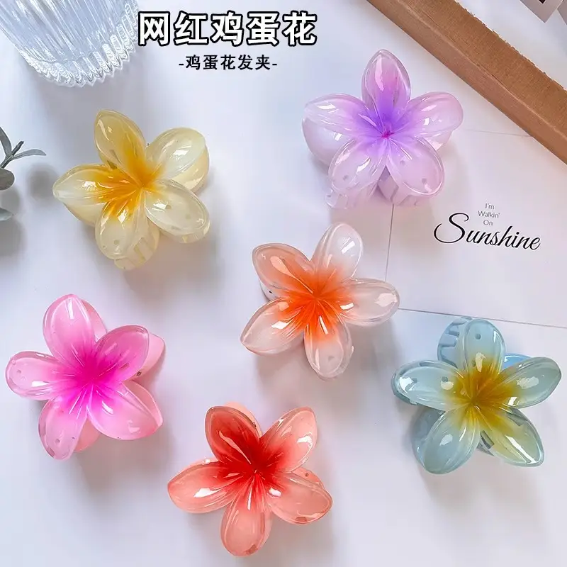 Orange Flower Hair Clips for Girls and Women