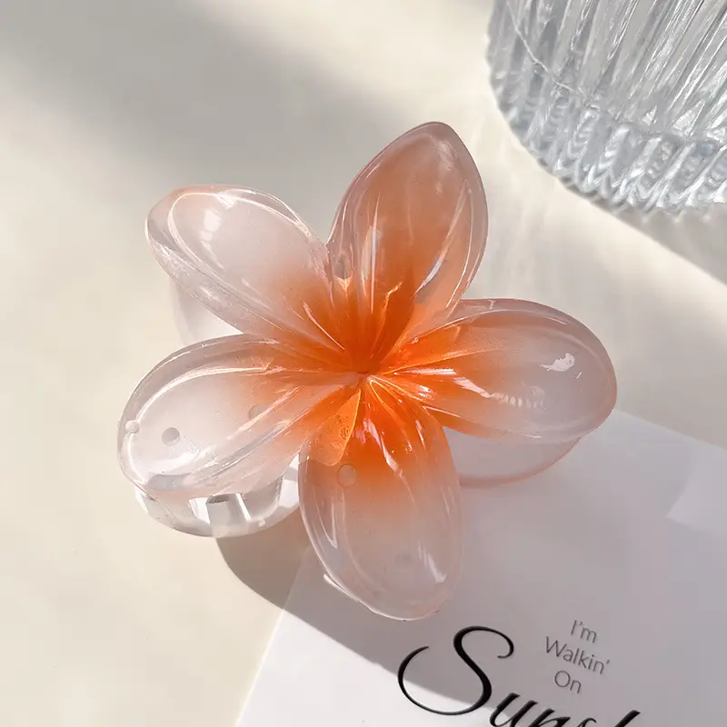 Orange Flower Hair Clips for Girls and Women